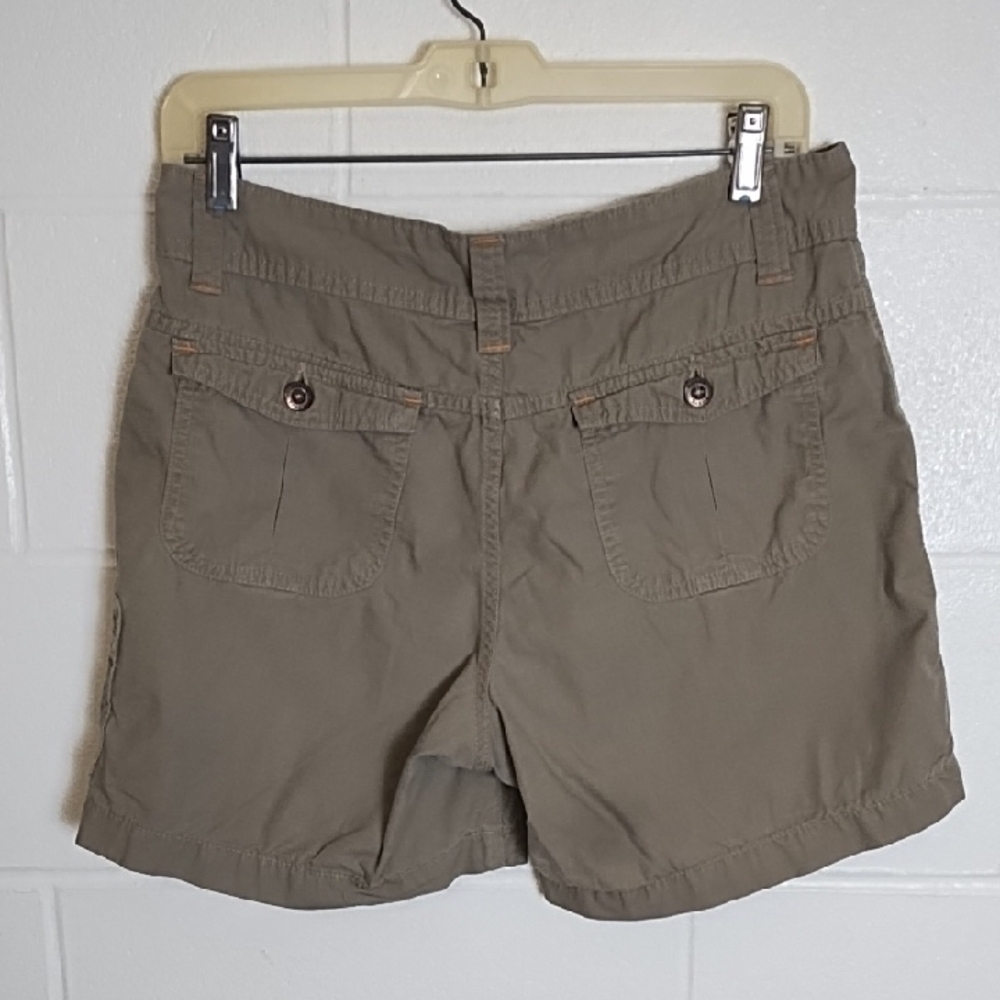Tan Cargo Shorts with Lightweight Cotton Design Orange Stiching